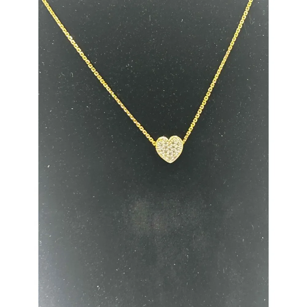 Swarovski Good Gold Chain Heart Pendant Necklace Crystal Accents - Picture 2 of 7